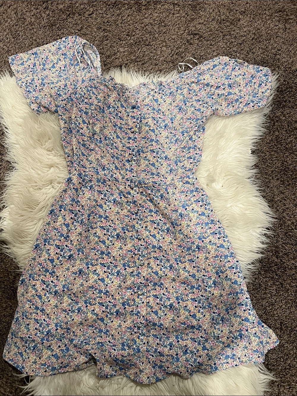 Sienna Sky Blue & Pink Floral Midi Dress